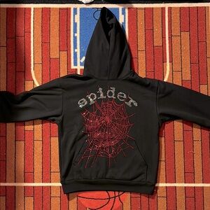 Sp5der/Spider Rhinestone Hoodie ‘Black’